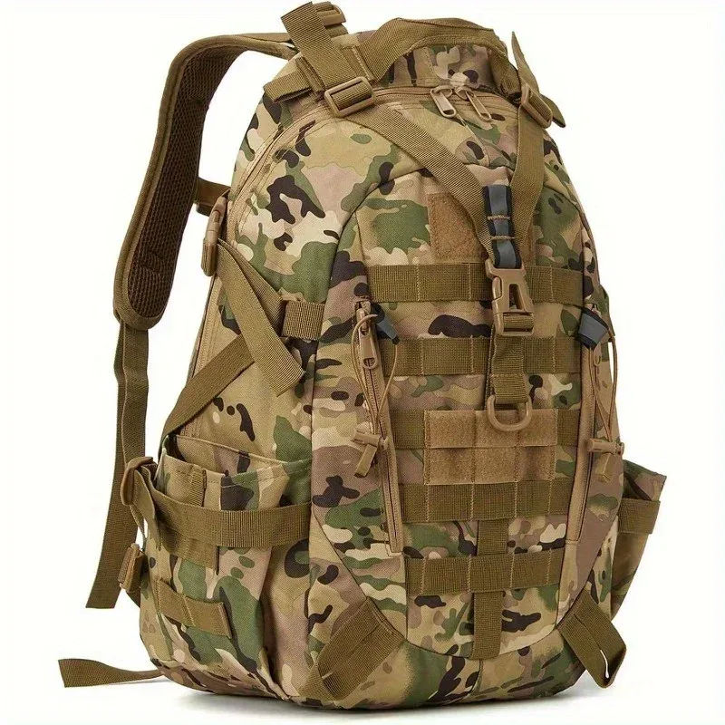 Sac Dos Nylon Camouflage Vert Marron Beige Grande Taille Poches Molle Survie Voyage Sport Aventure