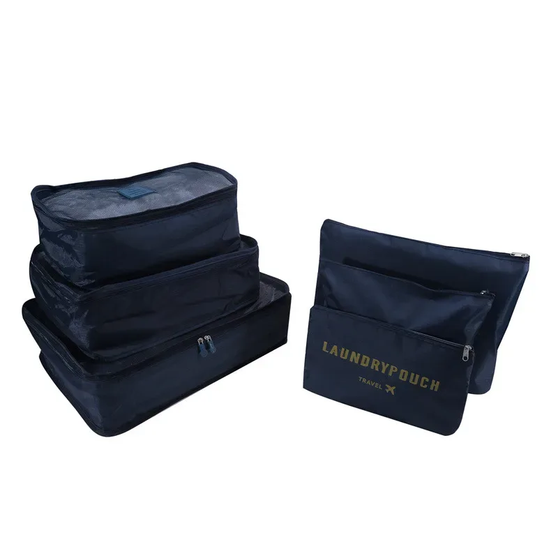 organisateur voyage polyester bleu transparent rectangulaire poignée intégrée fleurs léopard motif lettre format rangement vêtements chaussures compression