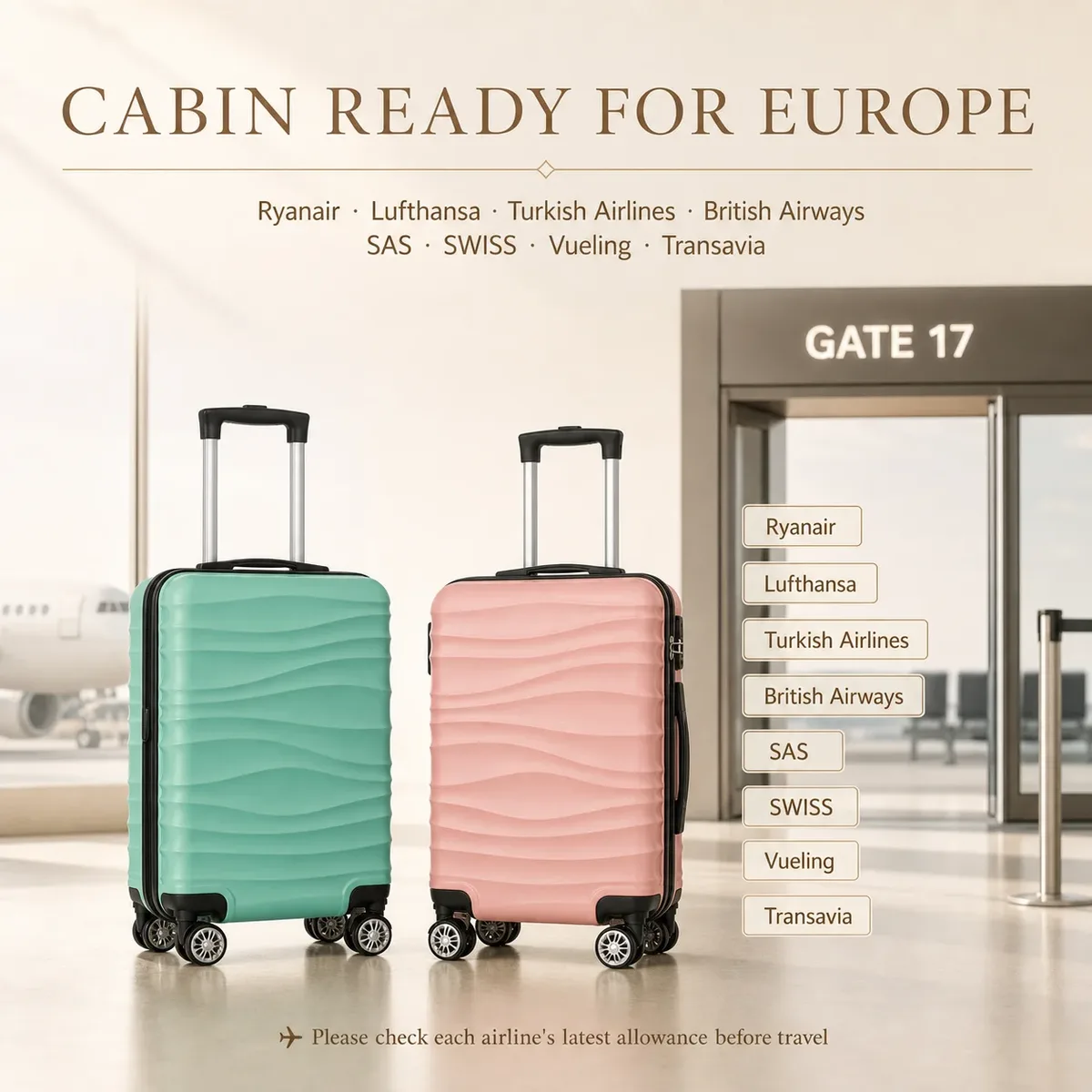 valise cabine 55*40*20cm, 20 pouces, compatible avec plusieurs compagnies aériennes, roues détachables, poignée télescopique à trois sections, plusieurs compartiments, coque rigide, affaires, voyages de week-end, cadeau de vacances