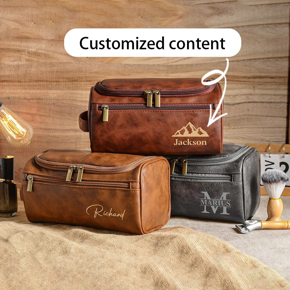 trousse de toilette suspendue à motif personnalisé, sac de lavage portable classique pour articles de rasage et soins de la peau, idéal pour les voyages d'affaires quotidiens