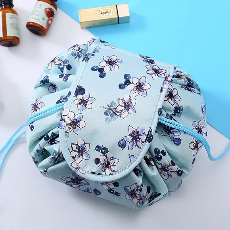 sac à cosmétiques à cordon de serrage pour femmes, sac de rangement de voyage, sac de maquillage, organisateur, pochette de maquillage portable étanche, trousse de toilette et de beauté