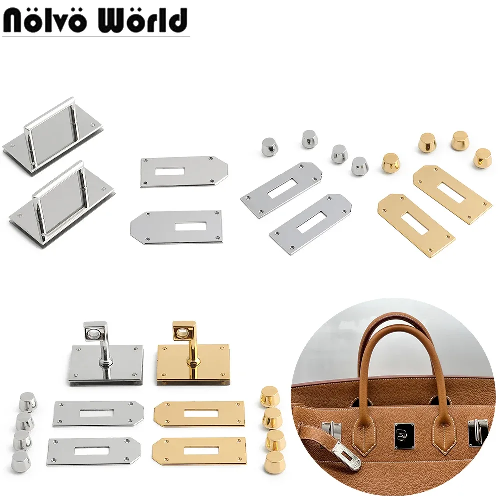 Ensemble de serrures en acier inoxydable massif de haute qualité, grande taille, pour sacs de luxe classiques, cadenas avec clés, accessoires de remplacement, 1/3/5 ensembles