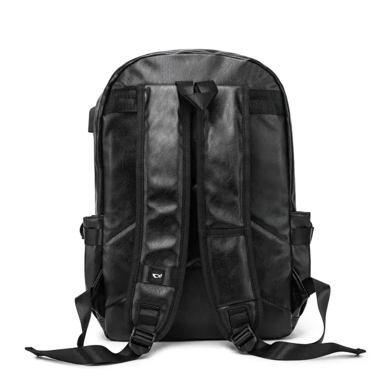 sac à dos décontracté pour hommes, grande capacité, sac pour ordinateur portable de 14 pouces, design tendance, sacs à dos en cuir pu, sacs d'école légers pour hommes