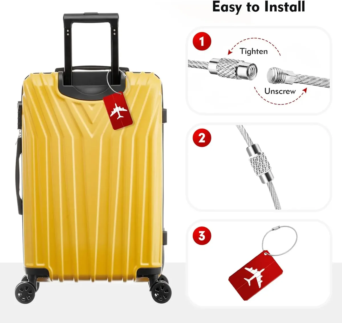 étiquette de bagage de voyage en alliage d'aluminium, étiquette de valise, étiquette d'avion avec nom, anti-perte, accessoires de voyage couleur unie