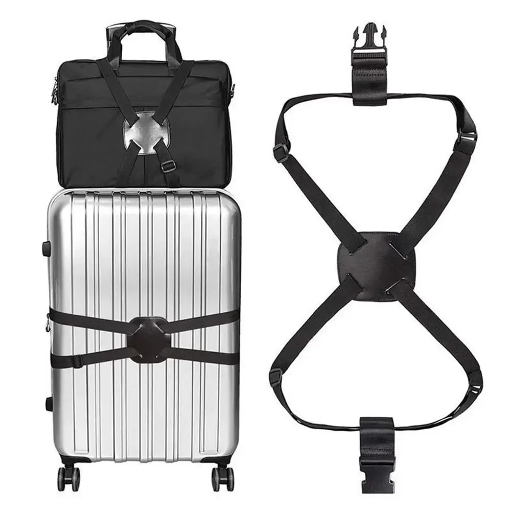 ceinture transport fixation sac valise nylon noir attachement boucle métal argenté voyage usage travail déplacement transversal ajustement