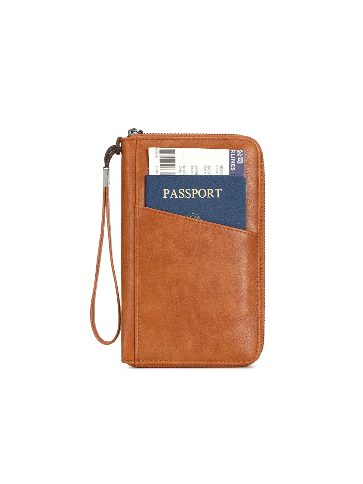 nouveau portefeuille de voyage multifonctionnel en cuir pu pour hommes et femmes, porte-cartes anti-rfid, anti-vol, sac de rangement