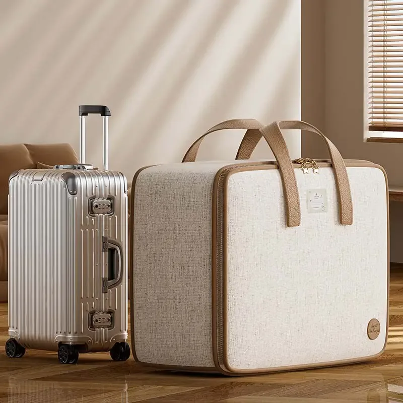 sac de rangement pour couette en coton imperméable et résistant à l'humidité, grande capacité, pour déménagement, vêtements et couvertures