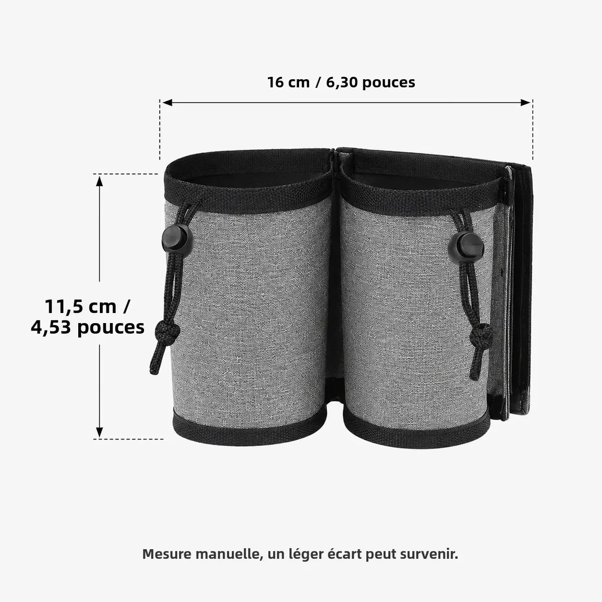 porte-gobelet de voyage pour bagages, support de boisson pour poignée de valise, manchon à double poche en polyester pour l'aéroport, les voyages et le rangement quotidien