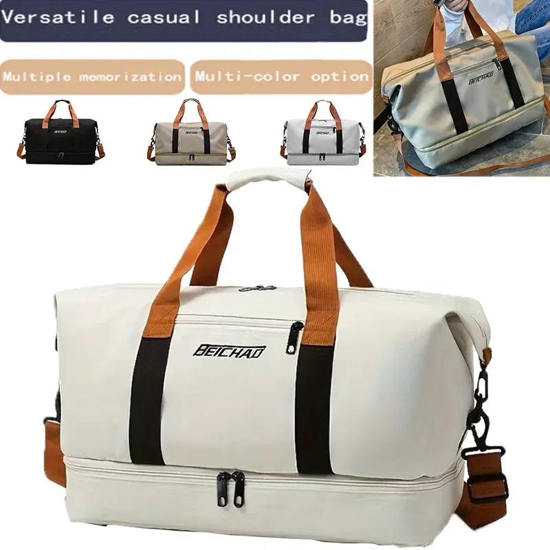 sac de voyage portable de grande capacité, pochette de rangement imperméable en oxford pour la natation, les courts séjours, les voyages d'affaires, bagages légers