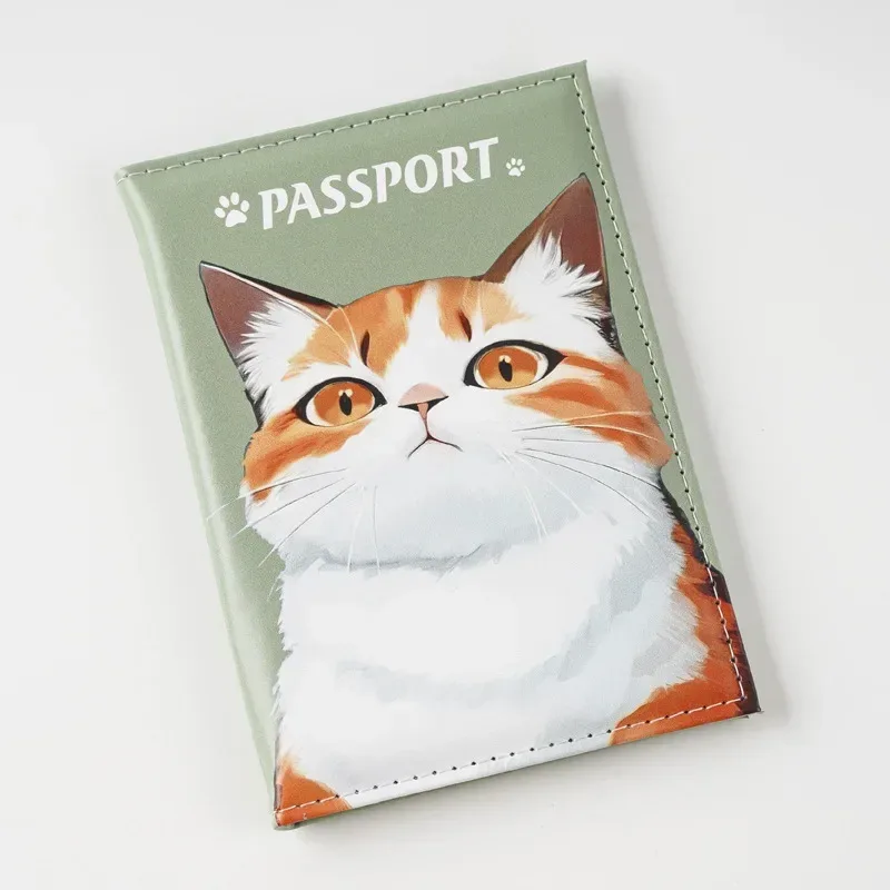 porte-passeport imprimé chien chat mignon, portefeuille de voyage, couverture de passeport, portefeuille de passeport, porte-carte d'identité, accessoires de voyage