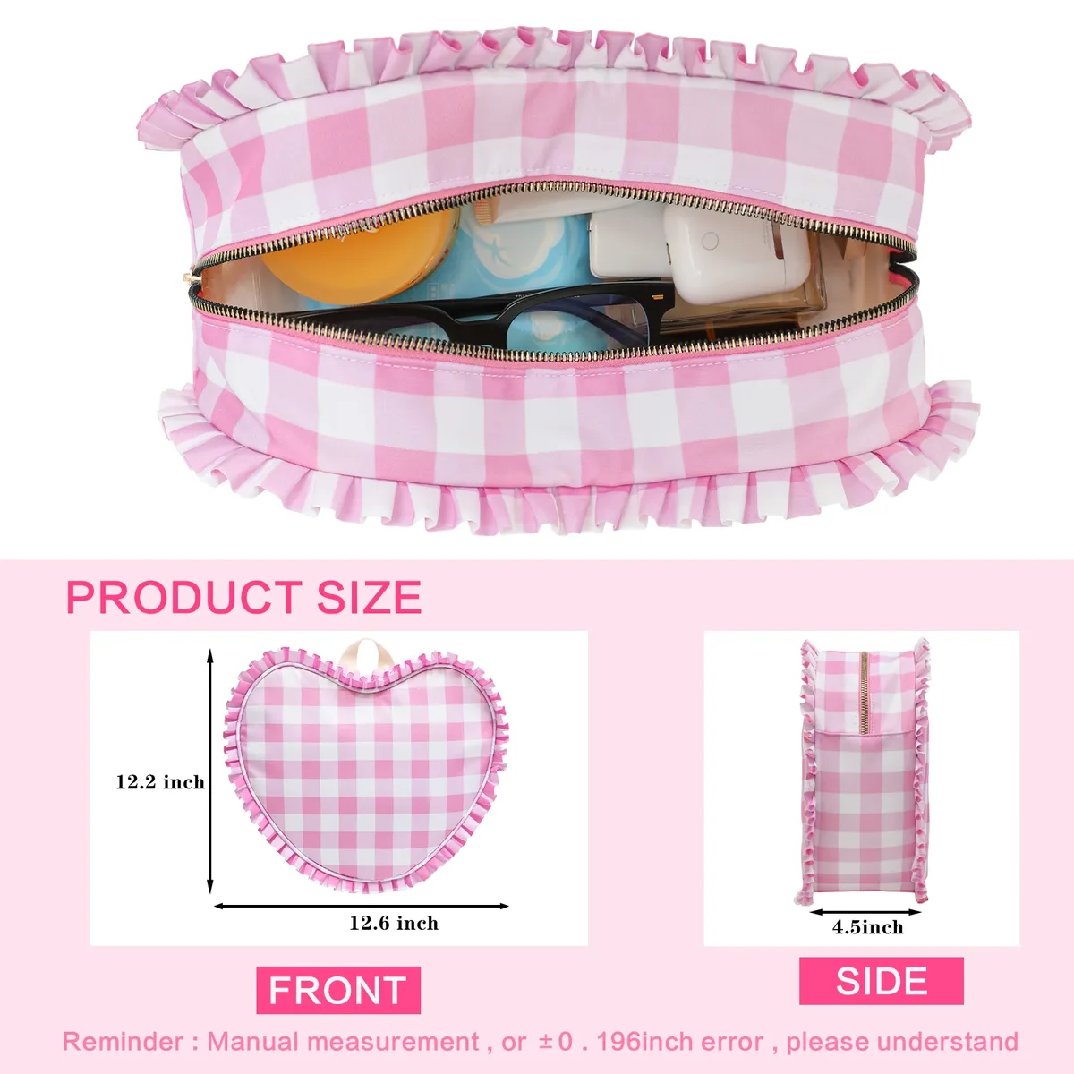 sac à dos en forme de cœur à volants pour femmes, sacs fourre-tout en nylon rose à rayures pour filles, voyage en plein air, étudiant, livre, cadeau de la journée de léon, mode