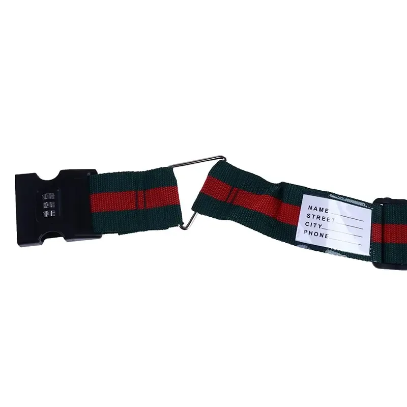 sangle de bagage en nylon à verrouillage par mot de passe à 3 chiffres, ceinture croisée, emballage réglable, sangle de valise de voyage, environnement de bagages