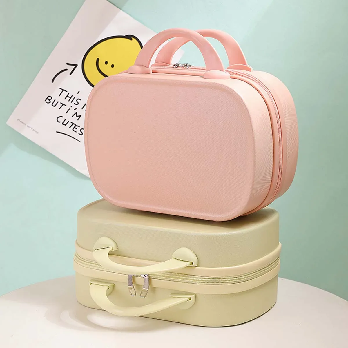 trousse toilette abs tissu doux couleur uni femmes hommes sac maquillage voyage cosmétiques lisse motifs simple