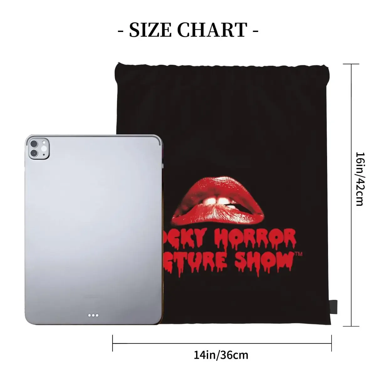 sacs à dos avec logo the rocky horror picture show lips, sacs portables à cordon, sacs de sport, sacs à livres pour étudiants en voyage