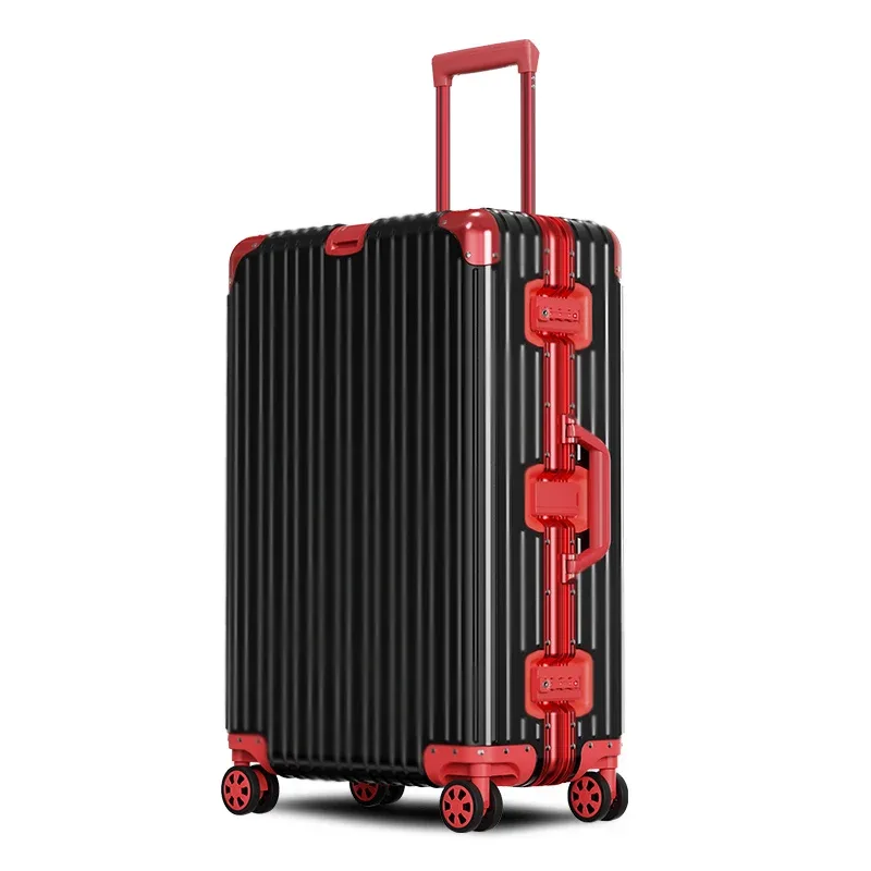 valise aluminium silencieuses toupies poignée confortable 360 degres roues cadre renforce traction alliage élégante voyage grande taille
