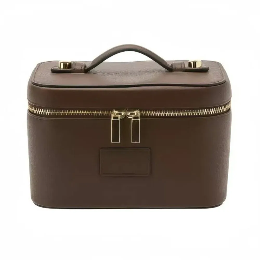 nouvelle trousse de maquillage en cuir pu, grande capacité, forme carrée, trousse de toilette imperméable, séparateur amovible, organiseur de maquillage, étui de voyage