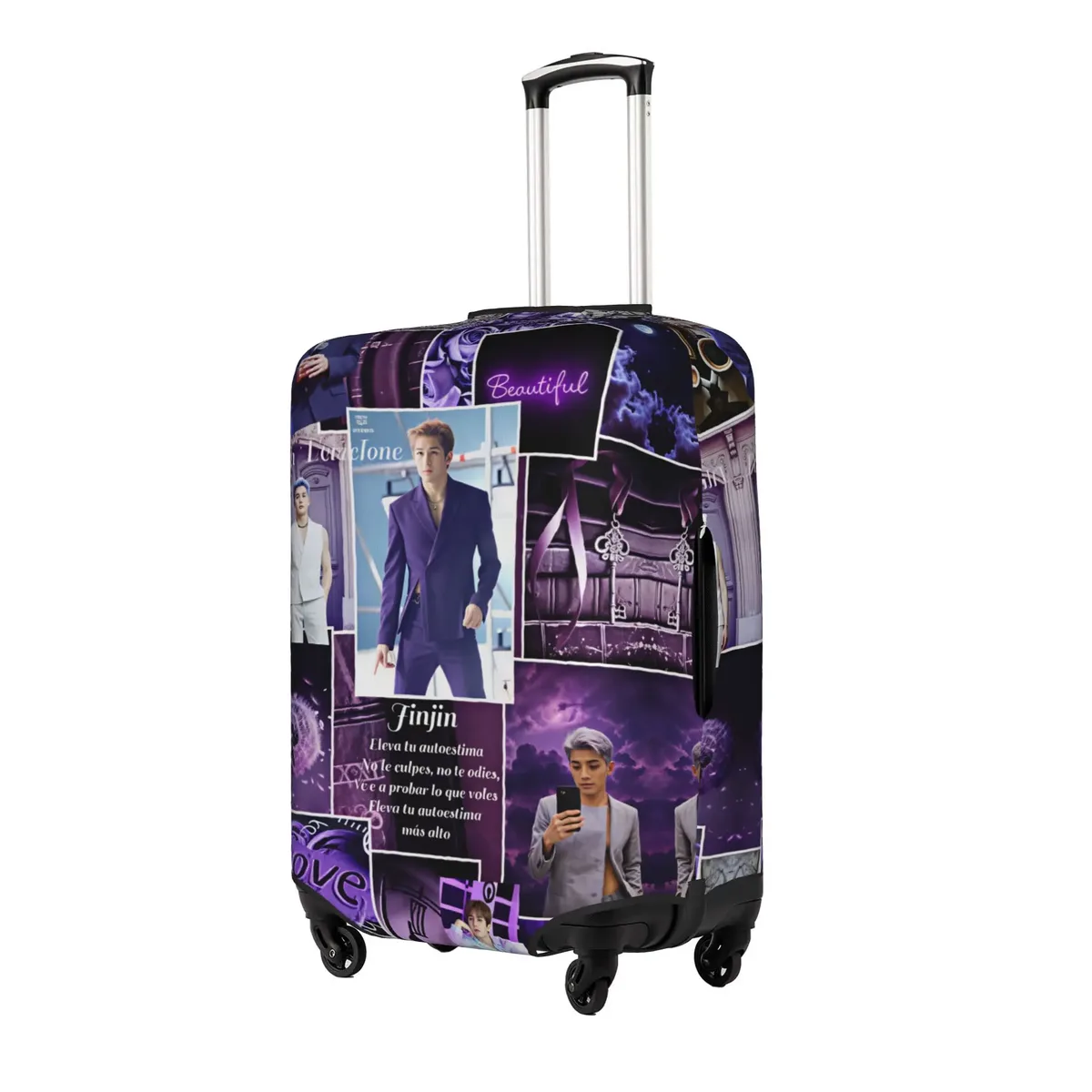 housse de valise anti-poussière mj jinjin cha eun woo a-astros collage yoon san ha rocky pour bagages de voyage de 18 à 32 pouces