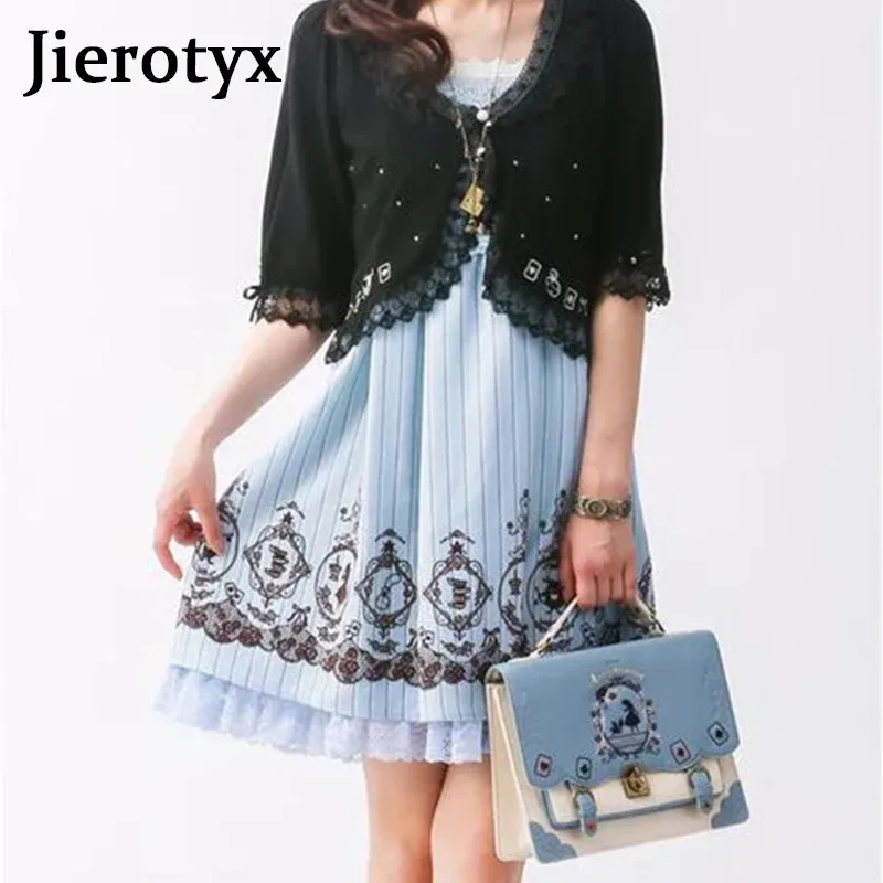 jierotyx femmes sac à dos fille alice sac au pays des merveilles école sac à dos sac femmes sacs à main sac noir gothique punk style offre spéciale