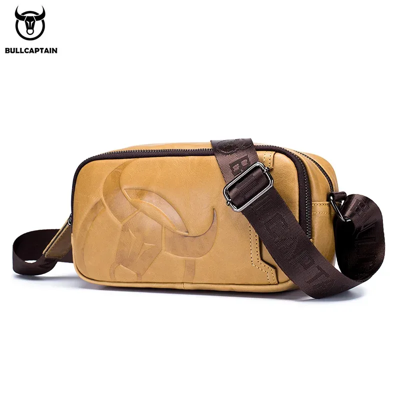 bullcaptain marque hommes bandoulière sacs à bandoulière de haute qualité mode hommes bages homme d'affaires sac de messager en cuir véritable sac