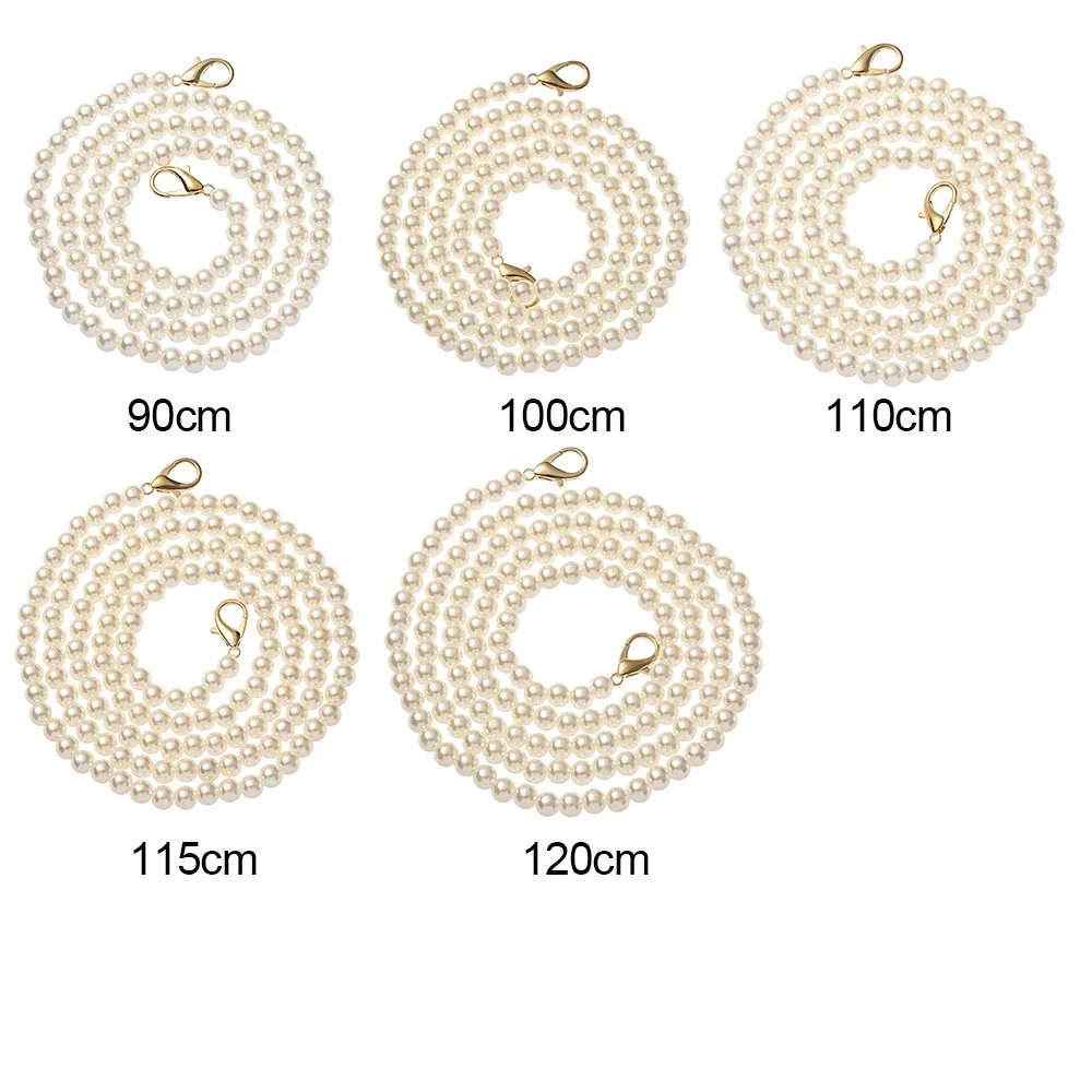 chaîne sac perle imitation blanc ornement mode remplacement personnalisable accessoire voyage finition élégante multiples tailles disponibles