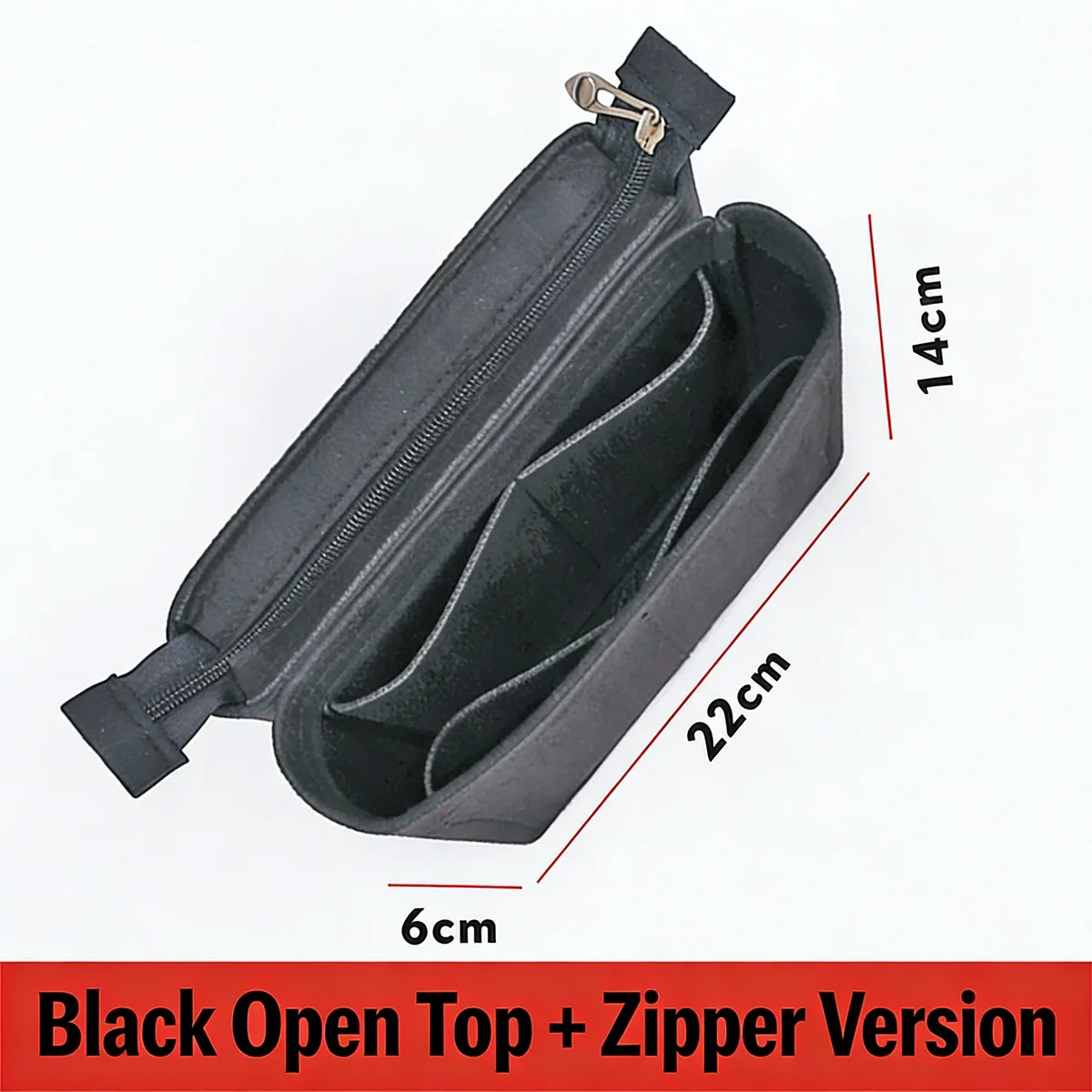 organisateur de sac en feutre premium avec poche zippée, séparateur intérieur pour sac à main, rangement pour maquillage et cosmétiques, pour sac seau et sac fourre-tout
