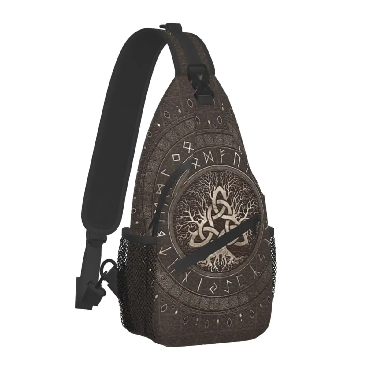 mythologie nordique viking sac à bandoulière sport arbre de vie triquetra sac de poitrine unisexe femmes homme mode épaule sacs à dos voyage