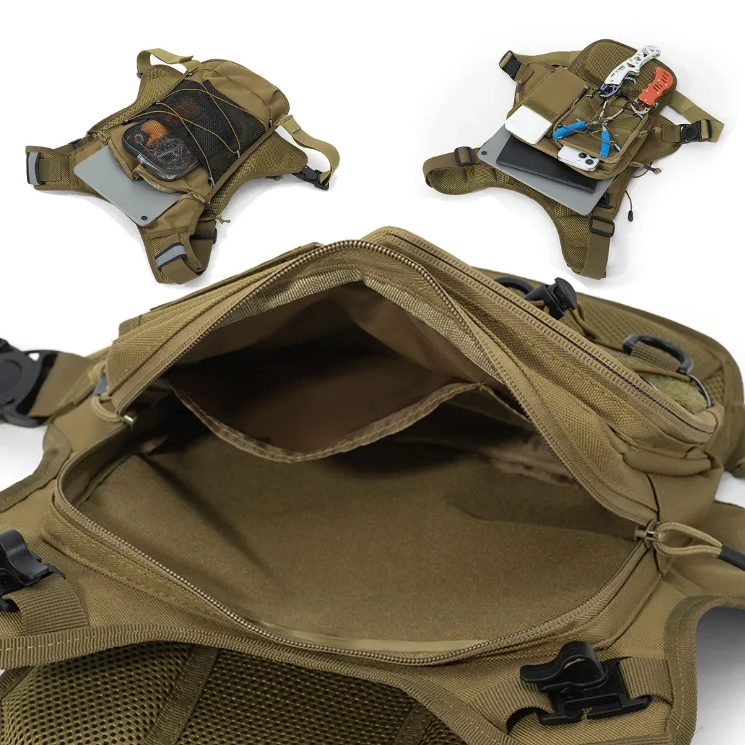 sac de poitrine multifonctionnel, gilet tactique pour hommes, sac à dos d'hydratation avec porte-équipement, sac de course pour marathon, cyclisme, trekking