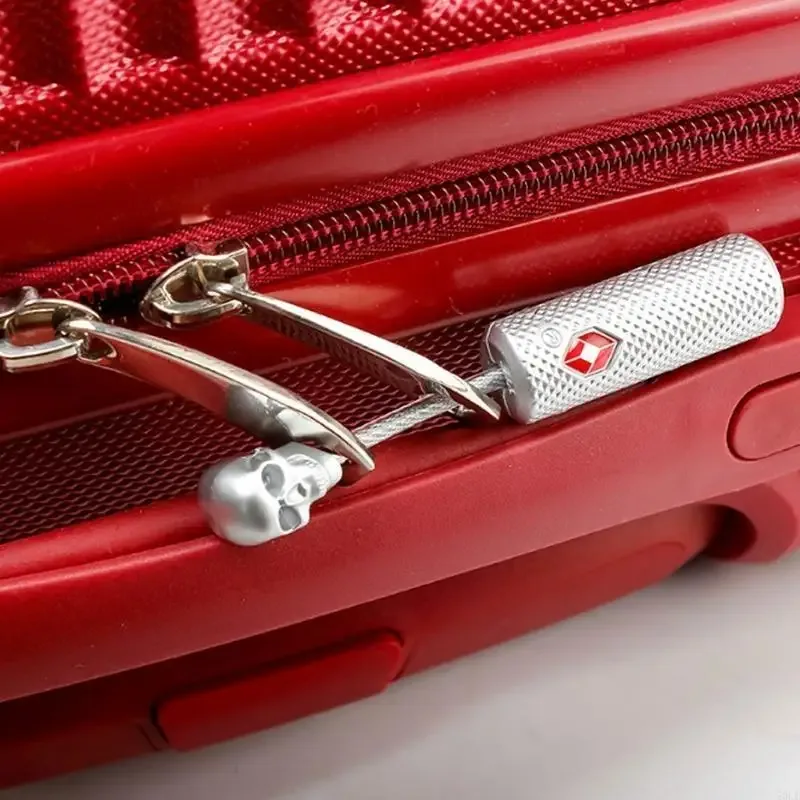 cadenas verrouiller plastique crâne noir blanc chaîne métal boutons rouge motifs carbone tsa voyage