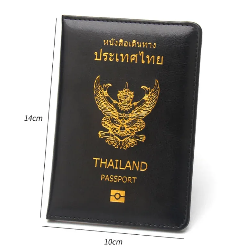 couverture de passeport thaïlandais en cuir pu, portefeuilles de protection pour passeport, porte-documents de voyage pour thaïlandais