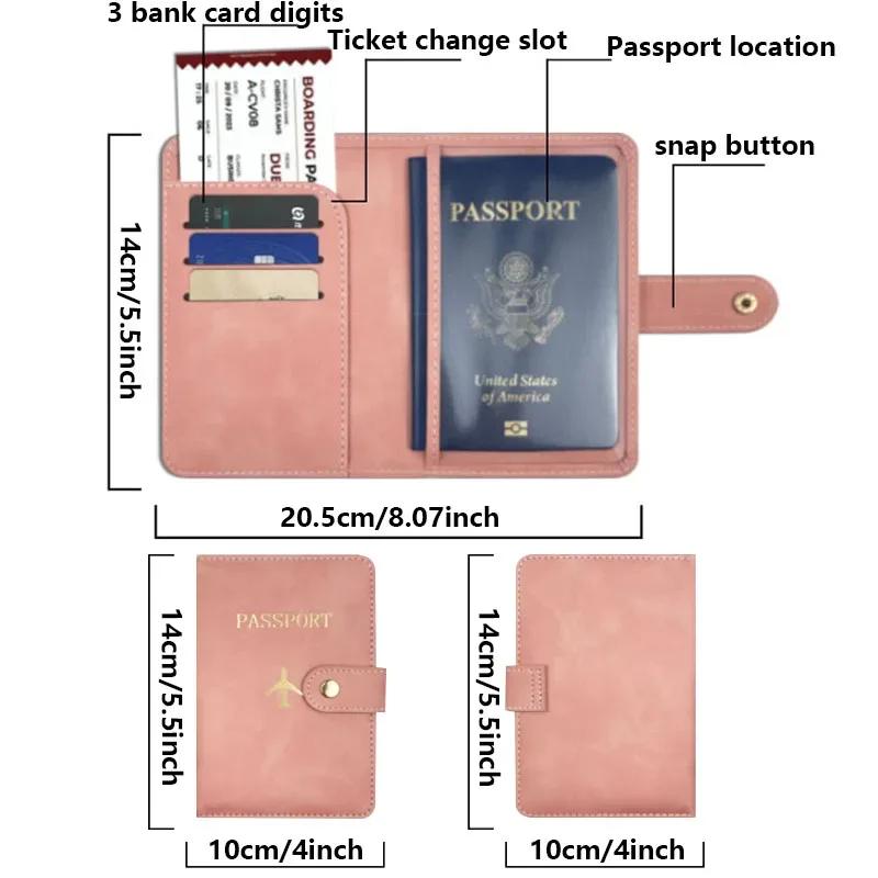 nouvelle couverture de passeport boucle homme femmes porte-passeport de voyage, porte-étui de passeport demoiselle d'honneur groomsman cadeau passeport portefeuille