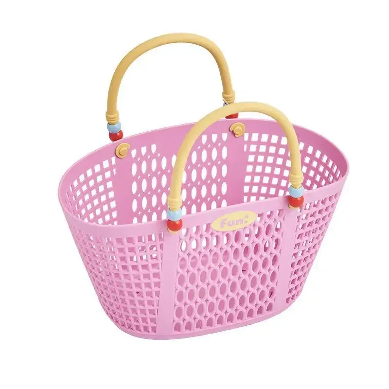 panier de rangement de salle de bain style bohème, imperméable et drainable, ajouré léger, pour articles de toilette et organisateur de légumes