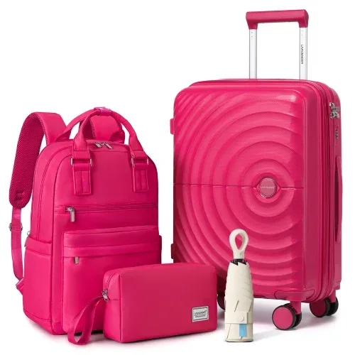 ensemble de 3 valises légères extensibles en pp de 20 pouces avec roulettes