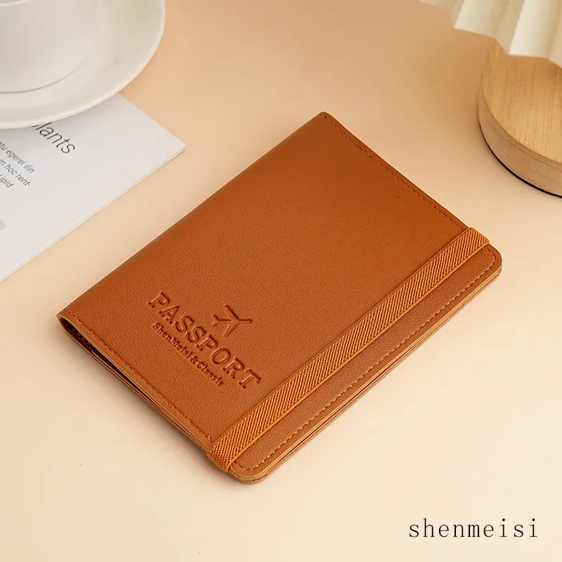 housse de passeport en cuir pu, porte-documents de voyage multifonctionnel, étui de protection de carte avec blocage rfid, étui de protection de passeport fin