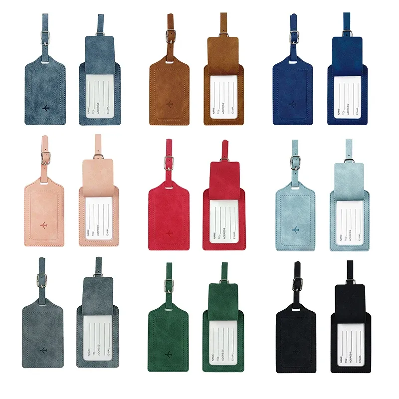 essentiels de voyage : porte-passeport à blocage rfid + ensemble d'étiquettes de bagage en cuir
