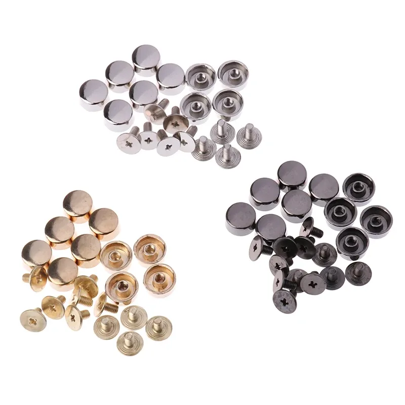 boutons vis métal noir argenté doré forme ronde plate accessoires couture fixation sac main bandoulière punk décoration diy projets travail manuel