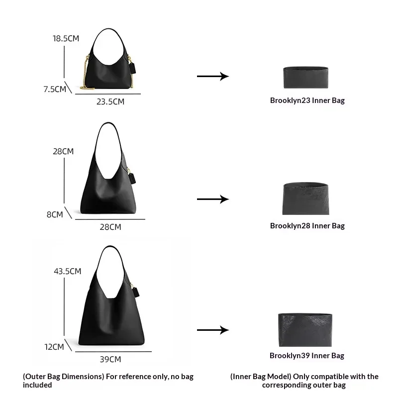 insert organisateur de sac pour brooklyn 28 34 39, insert de sac léger, rangement, accessoires de support pour sacs en papier imperméables