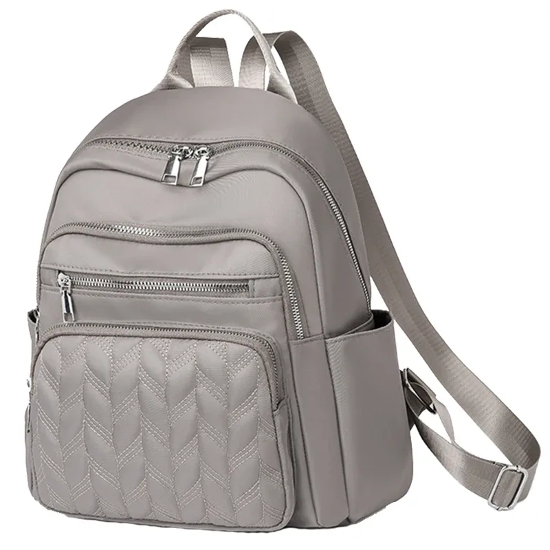 sac à dos en nylon gaufré polyvalent pour tous les jours, option multicolore tendance, grand espace de rangement pour les activités quotidiennes en plein air des femmes