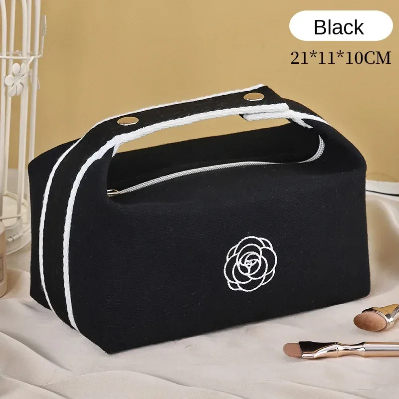 trousse de maquillage portable en toile de camélia, sac de rangement pour cosmétiques et soins de la peau, articles de toilette de grande capacité, voyage, détermination de la qualité supérieure