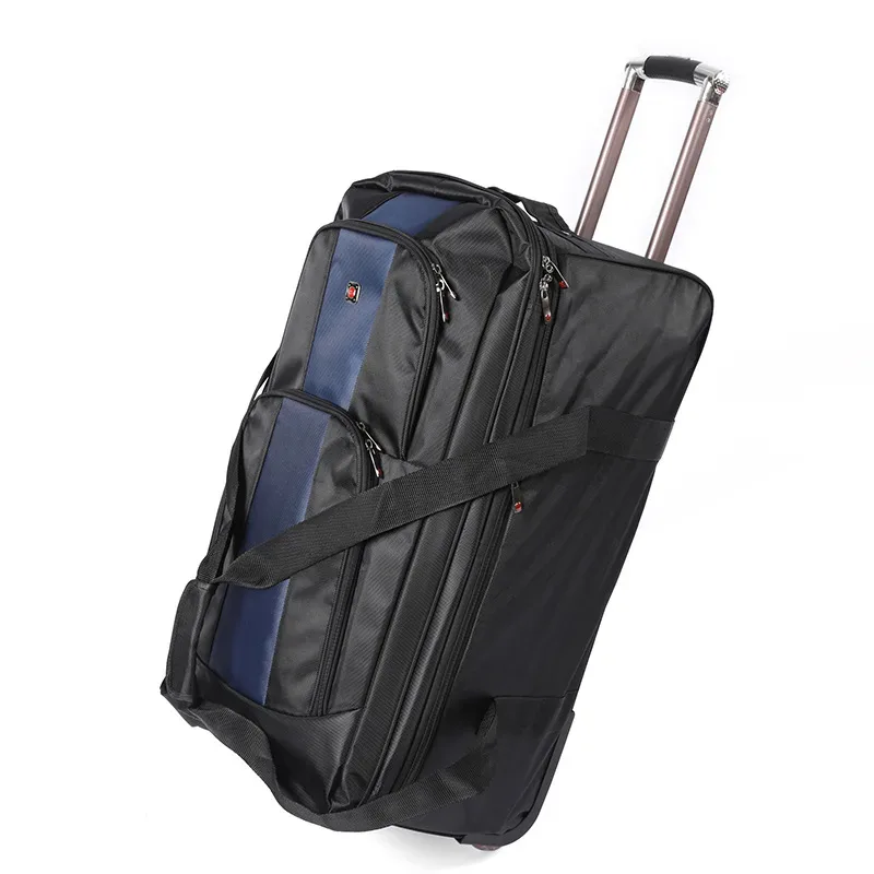 sacs de chariot à bagages roulants de grande capacité de 28/32 pouces avec roues sac polochon oxford étanche sac à roulettes valise de voyage