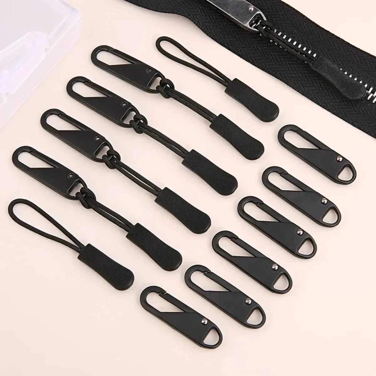 kit de remplacement de tirettes de fermeture éclair détachables, curseur métallique universel pour veste, sac, bottes, sac à dos, bagages – ensemble de réparation sans outil