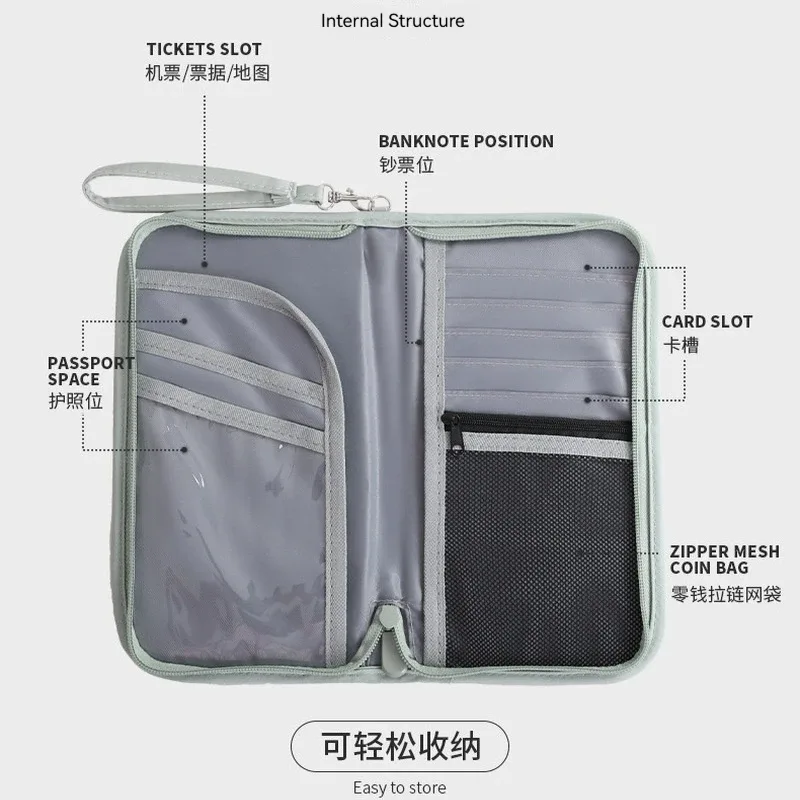 portefeuille de passeport multi-styles, organiseur de documents de voyage portable, porte-cartes multiple, sac de rangement pour documents pour les voyages d'affaires