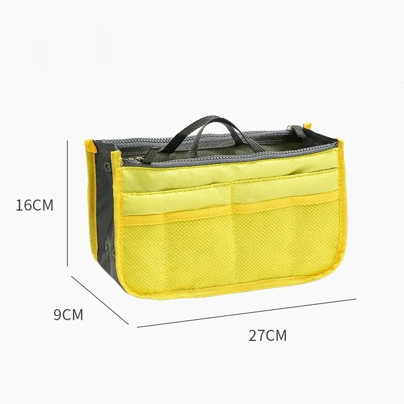 sac de rangement cosmétique pour femme, organiseur de voyage en nylon, sac à main pliable grande capacité, sac de rangement intérieur, pochette de maquillage