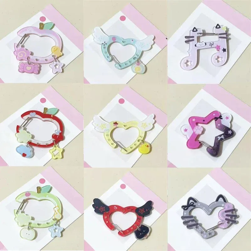 porte-clés mousqueton en acrylique kawaii, porte-clés de dessin animé mignon pour sac à dos, breloque de sac et accessoire de sac ita