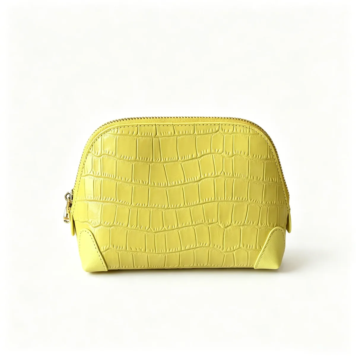 nouvelle trousse de maquillage portable de luxe en cuir véritable bleu à motif crocodile, sac cosmétique de voyage, étui de rangement pour articles de toilette