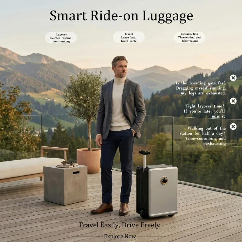valise électrique multifonction légère et portative pour voyages d'affaires, bagage à roulettes, valise à roulettes électrique portative