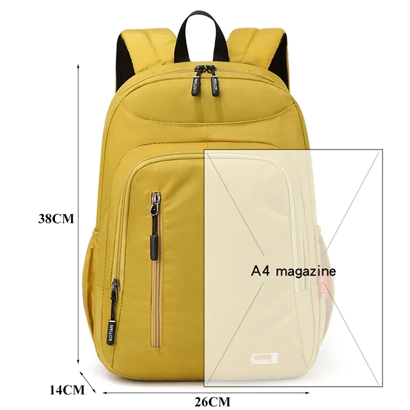 sac à dos oxford imperméable pour femmes, sac à dos de grande capacité pour l'école, sac de voyage léger et portable pour dames