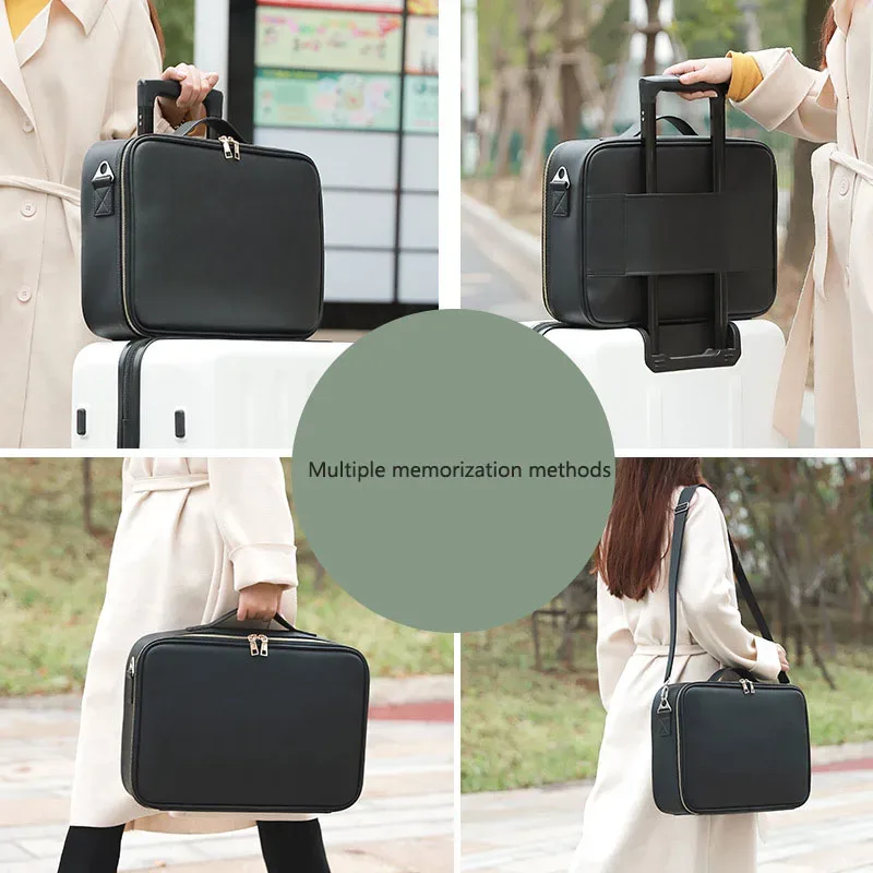 sac à cosmétiques professionnel pour femmes, trousse de maquillage de voyage en cuir, outil de beauté de grande capacité, brosse de maquillage, boîte de maquillage d'artiste