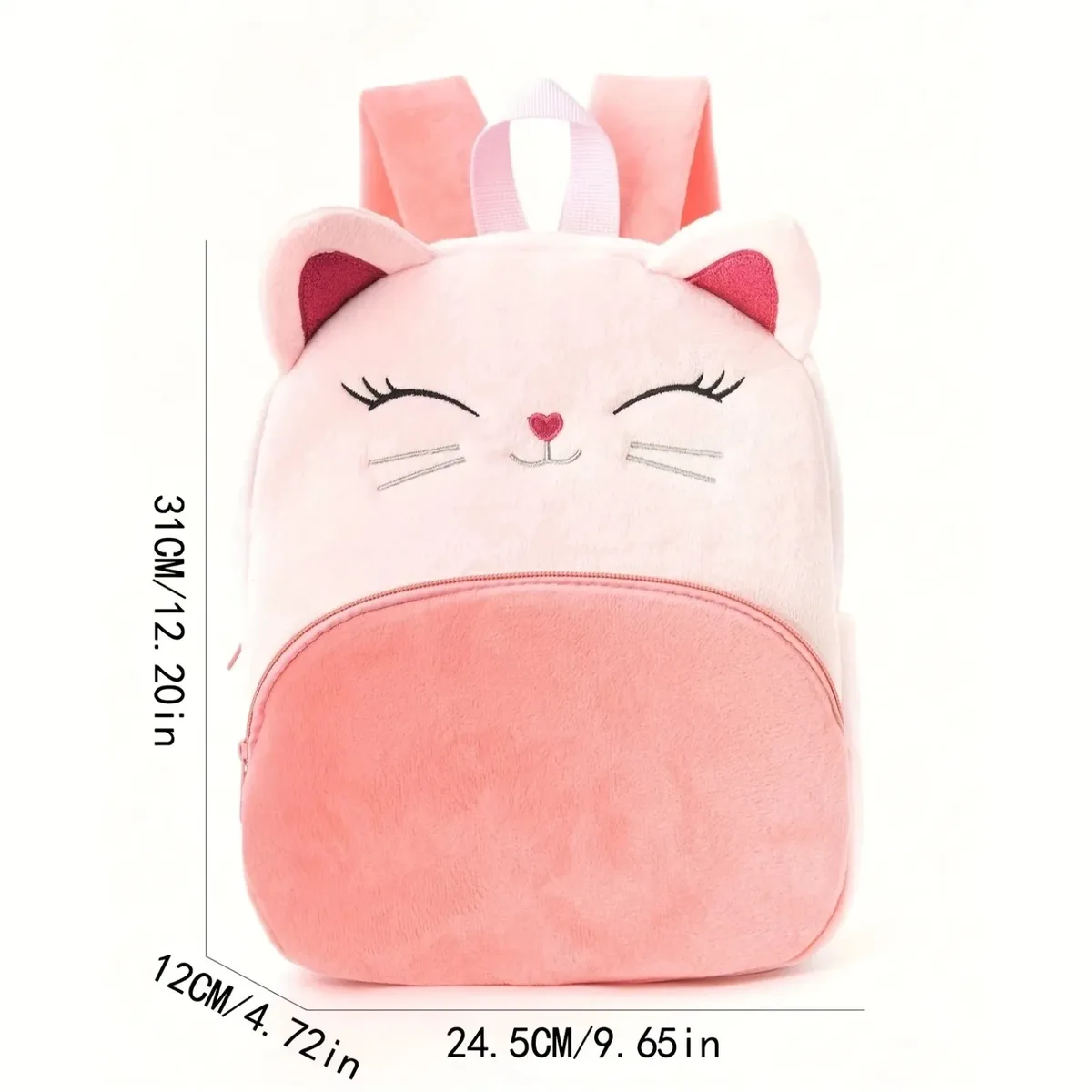 sac à dos chat de dessin animé avec nom personnalisé pour filles, conception de texte brodé, idéal pour les voyages à l'école/à l'extérieur, sac de loisirs et retour à