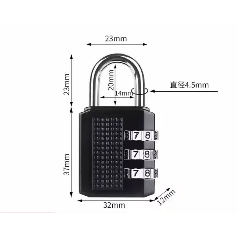 cadenas métallique combinatoire chaîne metaillique noir gris chaîne épaisse boutons extremite voyage valise sécurité