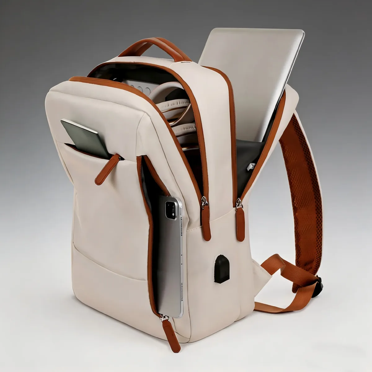sac à dos d'ordinateur léger et tendance ogehuafee, sac à dos de voyage d'affaires multicouche, sac à dos en nylon de haute qualité